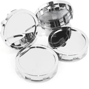 58MM 2.3in Wheel Center Caps Snap-in Wheel Center Hubcaps Universal Center Cover Replacement Silver Chrome 4Pcs, Outer 58mm/2.3 in Inner 55mm/2.17in