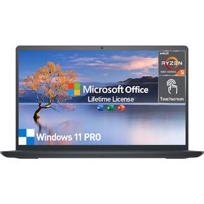 Dell Inspiron 15 Touchscreen Laptop Computer, 15.6' Inch FHD Touch Screen Business PC, AMD Ryzen 5 6-Core, 32GB RAM, 1TB SSD, Windows 11 Pro, Lifetime Microsoft Office, HDMI, WiFi 5, Black in Saudi Arabia