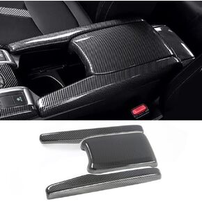 Carbon Fiber Color Car Interior Center Armrest Box Cover Console Box Storage Box Trim Covers Auto Accessories for Honda 10th Gen Civic 2016 2017 2018 2019 2020 2021