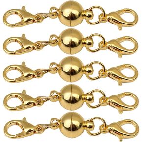 10 Pcs Magnetic Lobster Clasps Ball Buckles Magnet Closures Converter for Jewelry Necklace Bracelet Making Silver