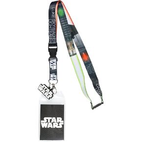 Star Wars Skywalker Darth Vader Lightsaber Reversible ID Badge Holder Lanyard for IDs, Keys, Wallets