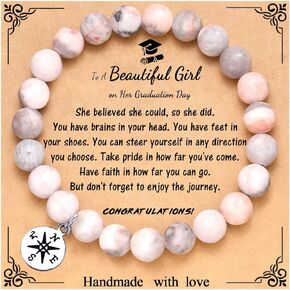 Graduation Bracelet for Her Him Class of 2024 Graduation Gifts Inspirational College High School Compass Bracelet for Women Men