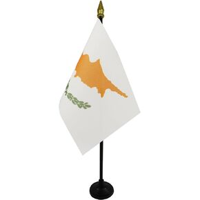 AZ FLAG Cyprus Table Flag 4'' x 6'' - Cypriot Desk Flag 15 x 10 cm - Golden Spear top