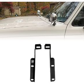 Ditch Light Brackets for The 1992-1996 Ford Bronco 5th Gen | Driver & Passenger Side Pair | Quick & Easy Installation | Hood Hinge Mounted | Made in The USA | Rago Fabrication