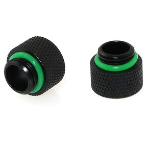DZS Elec 2pcs Computer Water Cooling Extension Connector G1/4" Male to Female Extension Fitting, 10mm Black