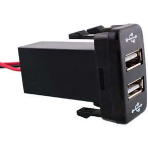 Cllena Toyota USB Charger for Toyota Switch Plant with 3.3A 5V Dual USB Power Socket Blue Light (2.1/1.2A)