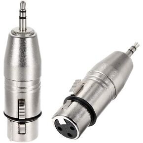 uxcell XLR Female to 1/8 inches Male TRS Adapter,Gender Changer - XLR-F to 3.5mm Coupler Adapters,Microphone Plug in Audio Connector,Mic Female Plug,2pcs