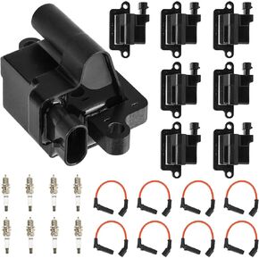 Ignition Coils Pack & Iridium Spark Plugs UF271 for Chevy GMC Avalanche Savana Sierra 1500 2500 3500 5.3L 4.8L 6L 1999 2000 2001 2002 2003 2004 2005 2006 5C1083-8 Set w/Wires in Saudi Arabia