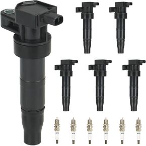 Ignition Coils Pack & Iridium Spark Plugs UF546 for Kia Sedona Sorento Amanti Optima, Hyundai Azera Sonata Veracruz 3.8L 3.3L 2006 2007 2008 2009 2010 2011 2012 UF-546 C1544-6 Set