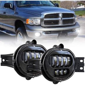 Upgraded LED Fog Lights for Dodge Ram 1500 2500 3500, 2002-2008 Dodge Ram 1500, 2003-2009 Ram 2500 3500, 2004-2006 Durango Truck, Driver and Passenger Side Black in Kuwait