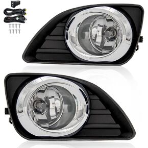 Driving Fog Lights Lamps Assembly Kit for 2010 2011 Toyota Camry Fog Light Replacement with Halogen Bulbs Switch and Wiring Kit(Not fit for Hybrid/SE models)-1 Set