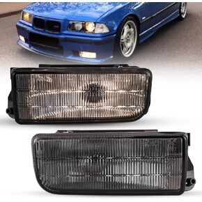Fog Lights Compatible with BMW E36 / M3 3 Series 1992 1993 1994 1995 1996 1997 1998 1999 Lamps Replacement Assembly with H1 12V 55W Bulbs-1 Pair (Clear Lens)