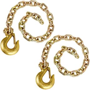 سلسلة أمان للمقطورة 5/16 بوصة × 35 بوصة من الدرجة 43 مع خطاف منزلق على طراز Clevis بقوة 18800 رطل قطعتين (5/16 بوصة × 35 بوصة)