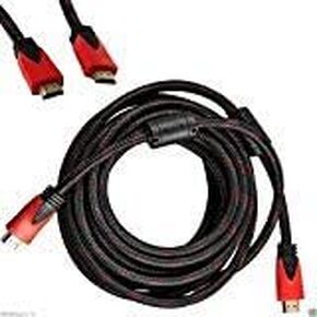 CableVantage Premium HDMI Cable 50FT for 3D DVD PS3 HDTV LCD HD TV 1080P Red Mesh High Speed Gold-Plated Braided Nylon Cord, Gold Tip