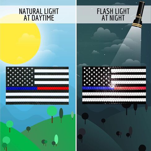 3PC Reflective Red and Blue Line Decal - 5x3 Inches - USA Thin Blue Red Line American Flag Sticker for Car Truck in Saudi Arabia