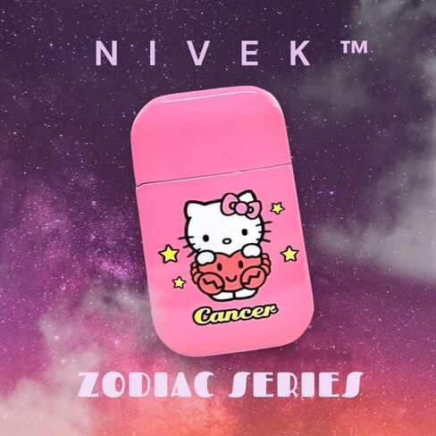 NIVEK Kitty Cat Lighter Y2k 12 كوكبة ابراج علم التنجيم علامات ميلاد زودياك لهب وردي جميل Kawaii إكسسوارات يابانية رائعة (السرطان) in Kuwait