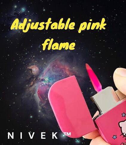 NIVEK Kitty Cat Lighter Y2k 12 كوكبة ابراج علم التنجيم علامات ميلاد زودياك لهب وردي جميل Kawaii إكسسوارات يابانية رائعة (السرطان) in Kuwait