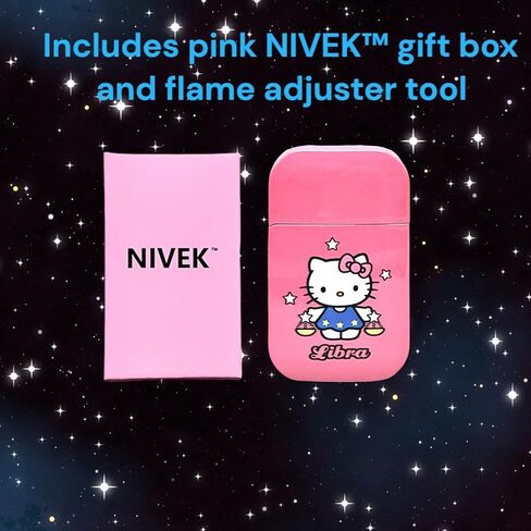 NIVEK Kitty Cat Lighter Y2k 12 كوكبة ابراج علم التنجيم علامات ميلاد زودياك لهب وردي جميل Kawaii إكسسوارات يابانية رائعة (السرطان) in Kuwait
