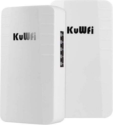 KuWFi Wireless WiFi Bridge Outdoor CPE Kit نقطة إلى نقطة 2.4G 300Mbps مقاوم للماء طويل المدى موسع WiFi مع منفذ إيثرنت in Kuwait
