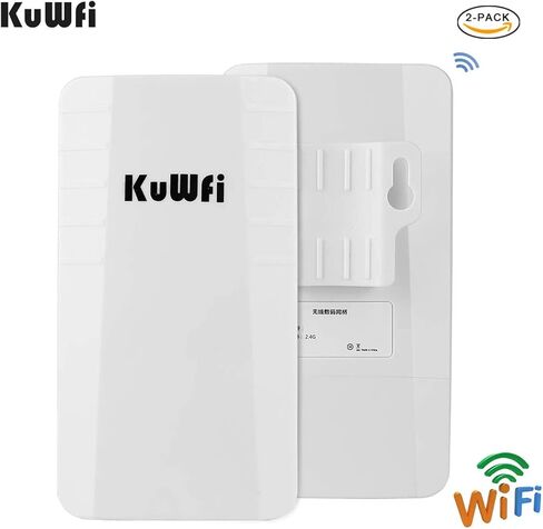 KuWFi Wireless WiFi Bridge Outdoor CPE Kit نقطة إلى نقطة 2.4G 300Mbps مقاوم للماء طويل المدى موسع WiFi مع منفذ إيثرنت in Kuwait