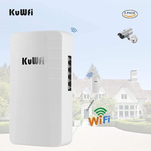 KuWFi Wireless WiFi Bridge Outdoor CPE Kit نقطة إلى نقطة 2.4G 300Mbps مقاوم للماء طويل المدى موسع WiFi مع منفذ إيثرنت in Kuwait