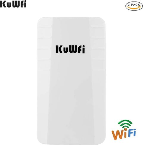 KuWFi Wireless WiFi Bridge Outdoor CPE Kit نقطة إلى نقطة 2.4G 300Mbps مقاوم للماء طويل المدى موسع WiFi مع منفذ إيثرنت in Kuwait
