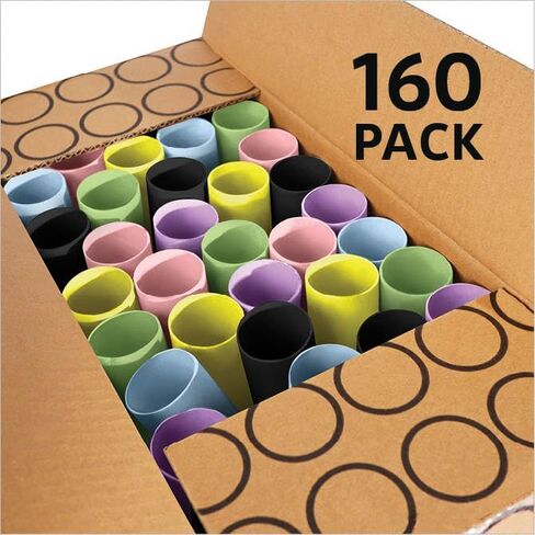 منتجات Upper Midland 160 قطعة من أنابيب الورق المقوى الأبيض للحرف اليدوية - لفات ورق تواليت بيضاء سميكة مقاس 8.875 سم × 3.81 سم للفصول الدراسية والمشروعات والأعمال اليدوية والفنون والحرف اليدوية... (أبيض) in Kuwait