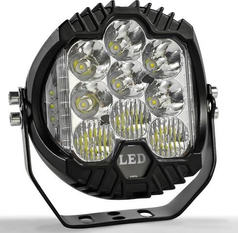 LED Pod Lights 5 inch Round LED Offroad Lights Amber Yellow DRL & Spotlight, Led Fog Lights for Truck Driving Light Bar Compatible With Jeep Offroad Accessories 4x4 ATV SUV Pickup UTV 1pcs in Saudi Arabia