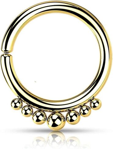 Pierced Owl - 18GA Stainless Steel Outer Graduated Ball Lined Bendable Hoop Ring in Saudi Arabia