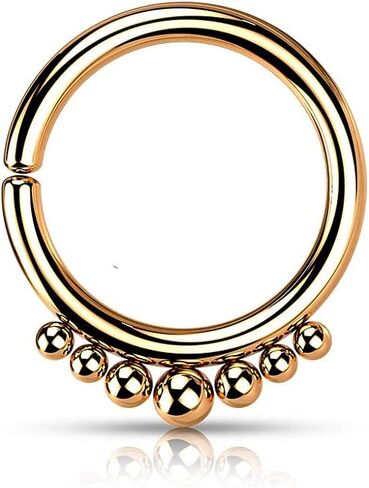 Pierced Owl - 18GA Stainless Steel Outer Graduated Ball Lined Bendable Hoop Ring in Saudi Arabia