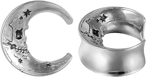 Stainless Doom and Gloom Moon saddle spreaders Ear Plugs Gauges Sold in Pairs in Saudi Arabia