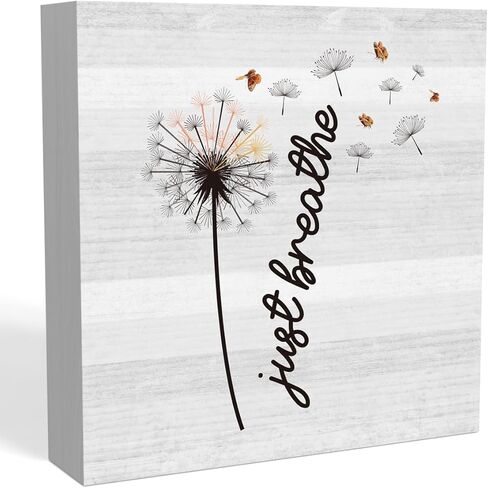 الهندباء الملهمة مكتب المنزل ديكور ريفي مزرعة لطيف صندوق خشبي علامة الرف حجرة ديكور الملحقات هدايا زميل العمل فقط تنفس 5 × 5 بوصة in Kuwait