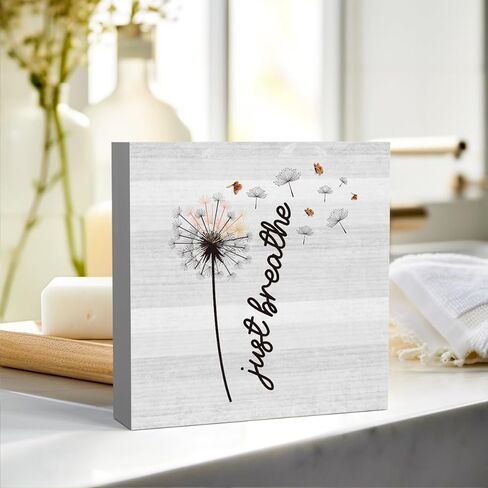 الهندباء الملهمة مكتب المنزل ديكور ريفي مزرعة لطيف صندوق خشبي علامة الرف حجرة ديكور الملحقات هدايا زميل العمل فقط تنفس 5 × 5 بوصة in Kuwait