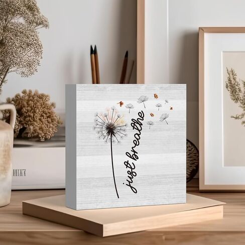 الهندباء الملهمة مكتب المنزل ديكور ريفي مزرعة لطيف صندوق خشبي علامة الرف حجرة ديكور الملحقات هدايا زميل العمل فقط تنفس 5 × 5 بوصة in Kuwait