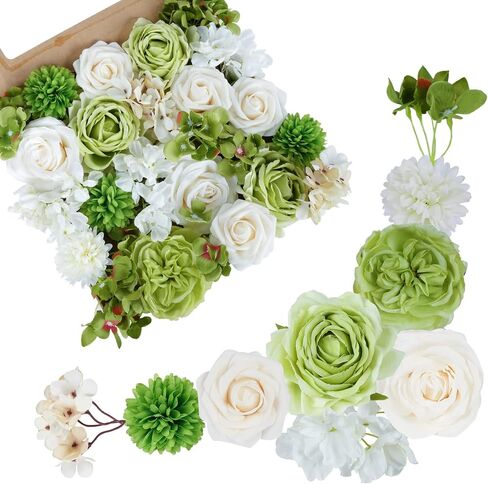 SOUTHGATE Artificial Flowers Combo Mix Fake Flowers for DIY Wedding Bouquets Centerpieces Arrangements Party Bridal Baby Shower Home Decorations，Blue in Saudi Arabia