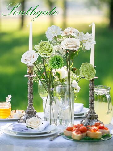 SOUTHGATE Artificial Flowers Combo Mix Fake Flowers for DIY Wedding Bouquets Centerpieces Arrangements Party Bridal Baby Shower Home Decorations，Blue in Saudi Arabia