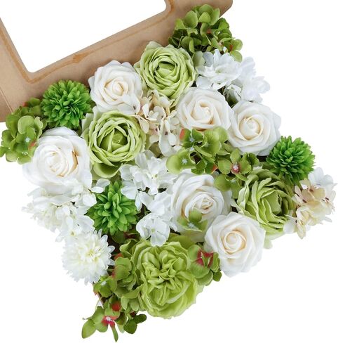 SOUTHGATE Artificial Flowers Combo Mix Fake Flowers for DIY Wedding Bouquets Centerpieces Arrangements Party Bridal Baby Shower Home Decorations，Blue in Saudi Arabia