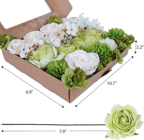 SOUTHGATE Artificial Flowers Combo Mix Fake Flowers for DIY Wedding Bouquets Centerpieces Arrangements Party Bridal Baby Shower Home Decorations，Blue in Saudi Arabia