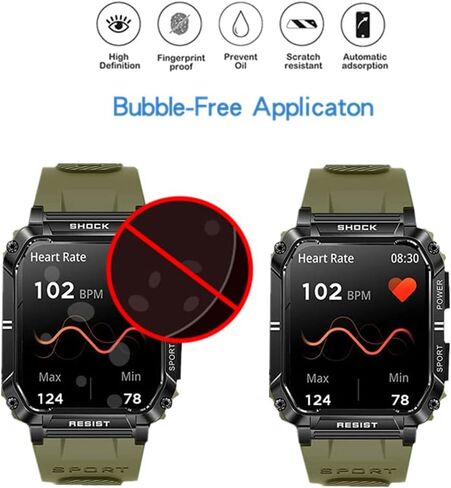 (6 قطع) متوافق مع واقي شاشة الساعة الذكية Cobirie T3، طبقة حماية PET HD متوافقة مع الساعة الذكية T3 مقاس 1.95 بوصة الذكية التكتيكية in Saudi Arabia