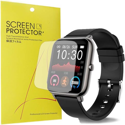 Compatible with Donerton Smartwatch Screen Protector, YOUkei [6 Pack] Full Coverage PET Clear Film Compatible with Donerton Smart Watch (6 pack) in Saudi Arabia