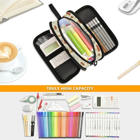Fisyme Western Desert Cowboy Pencil Case Large Capacity Pen Box Makeup Pouch Holder Organizer Stationery Bag for School Office College Traval Adults in Kuwait