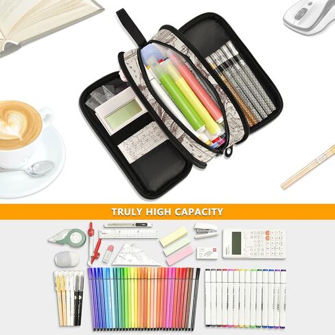 Fisyme Western Desert Cowboy Pencil Case Large Capacity Pen Box Makeup Pouch Holder Organizer Stationery Bag for School Office College Traval Adults in Kuwait