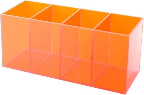 Pen Holder for Desk Neon Acrylic Pencil Holder Cup Makeup Brush Storage Organizer for Vanity, Iridescent in Saudi Arabia