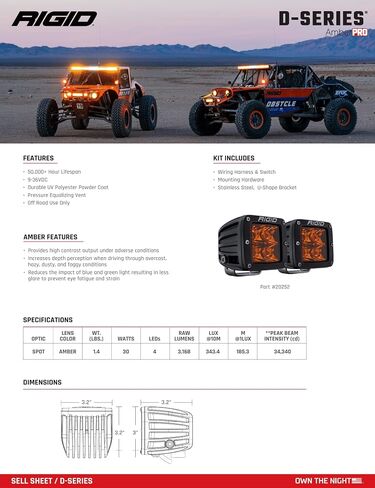 الصناعات الصلبة 20252-D-Series-Spot-with-Amber-PRO-Lens-Pair-02 in Kuwait