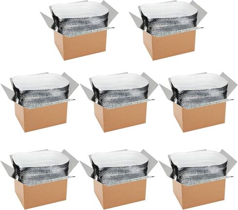 YSSOA Thermo Chill Double Insulated Carton with Foil Insulated Bag Liner, Small Mailing Box, Shipping Box for Mailing, Shipping, Packing, Moving, Box Inside Dimension 6’’x5’’x9’’, 4 Pack. in Kuwait