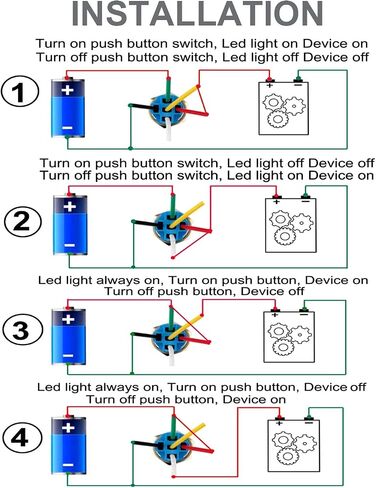 16mm Latching Push Button Switch,12V Led Push Switch Waterproof Toggle Switches with Wire Socket Plug 5/8" Mounting Hole, Orange Light,2Pack in Saudi Arabia