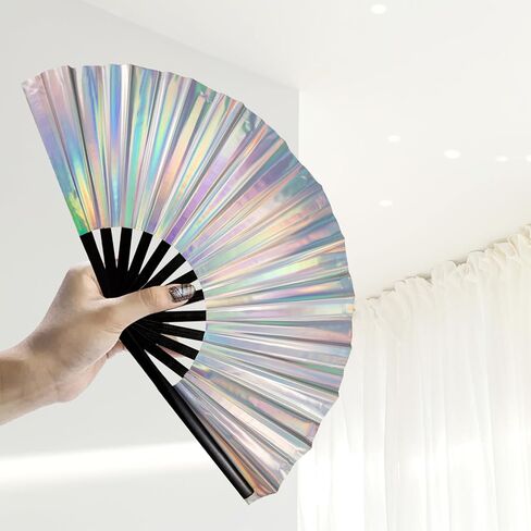 مروحة يدوية قابلة للطي، مروحة عصر النهضة، مروحة يد كبيرة، مروحة يدوية قابلة للطي، مروحة المهرجانات، مروحة يد ليزر فضية، مراوح يد حرفية، مروحة يدوية مراوح كبيرة قابلة للطي لمهرجان موسيقى حفلات الهالوين in Kuwait