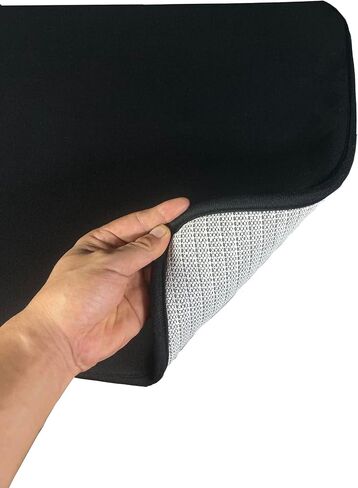 Madeals Memory Foam Bath Mat Set 3 Piece and Toilet Tank Cover Set Combo, Bath Mat Set 2 Piece and Toilet Lid Cover and Tank Cover Set Black in Saudi Arabia