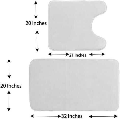 Madeals Memory Foam Bath Mat Set 3 Piece and Toilet Tank Cover Set Combo, Bath Mat Set 2 Piece and Toilet Lid Cover and Tank Cover Set Black in Saudi Arabia