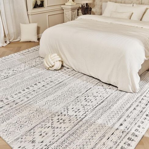 5x7 Area Rugs for Living Room Rugs Machine Washable Rug Neutral Carpet Soft Boho Rug for Bedroom, Large Area Rugs for Playroom Dining Room Rug Office Indoor Grey Rug in Saudi Arabia